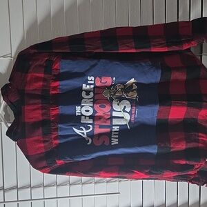 Baseball Meets Star Wars George Red and Black Plaid Button-Down Shirt